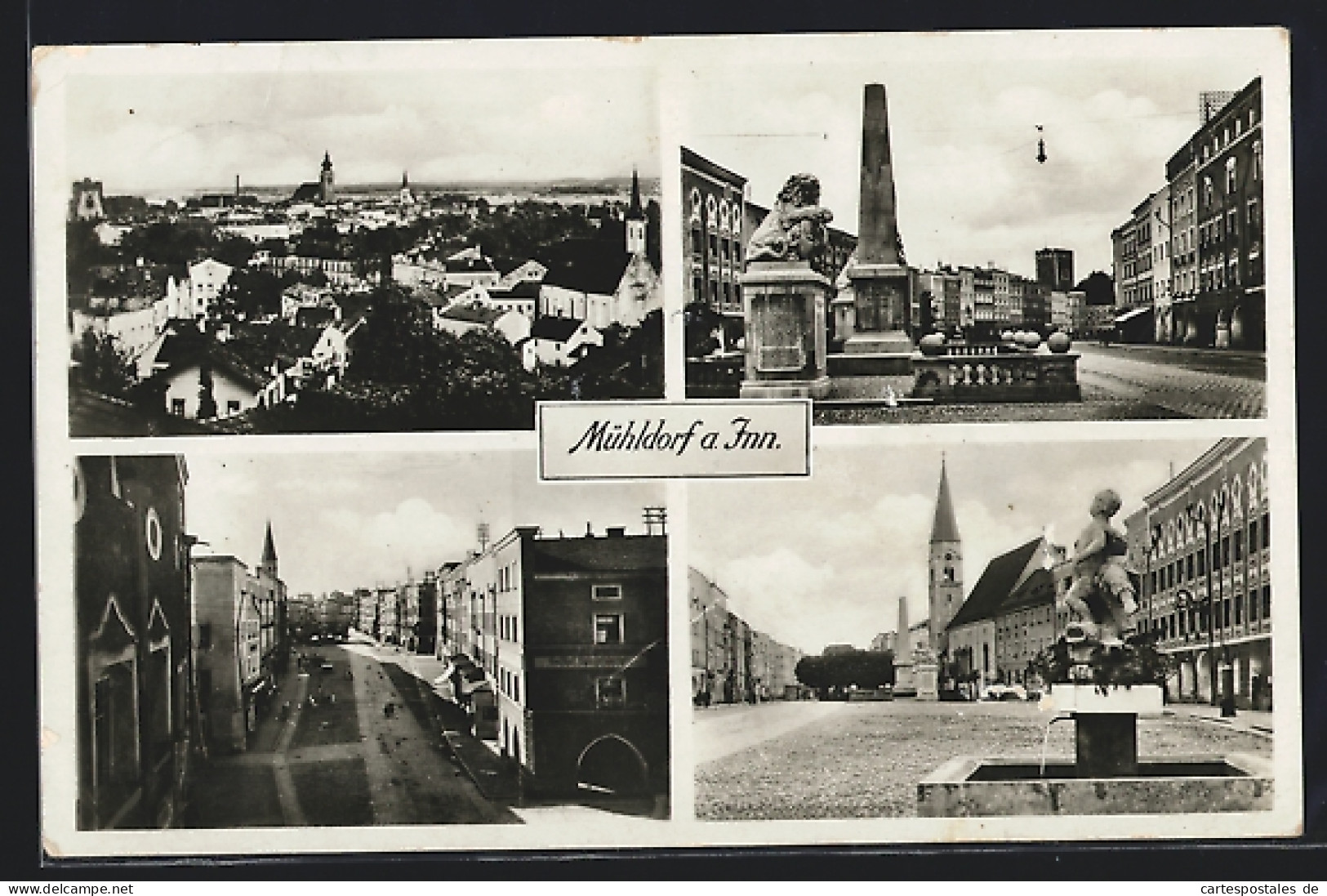 AK Mühldorf, Strassenpartie und Kriegerdenkmal