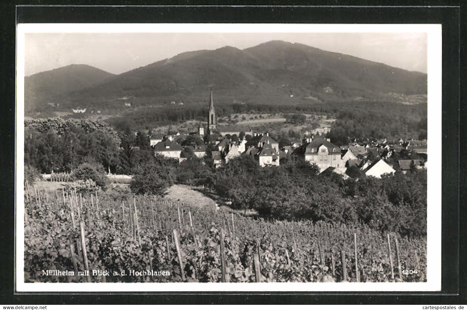 AK Müllheim, Gesamtansicht mit Hochblauen