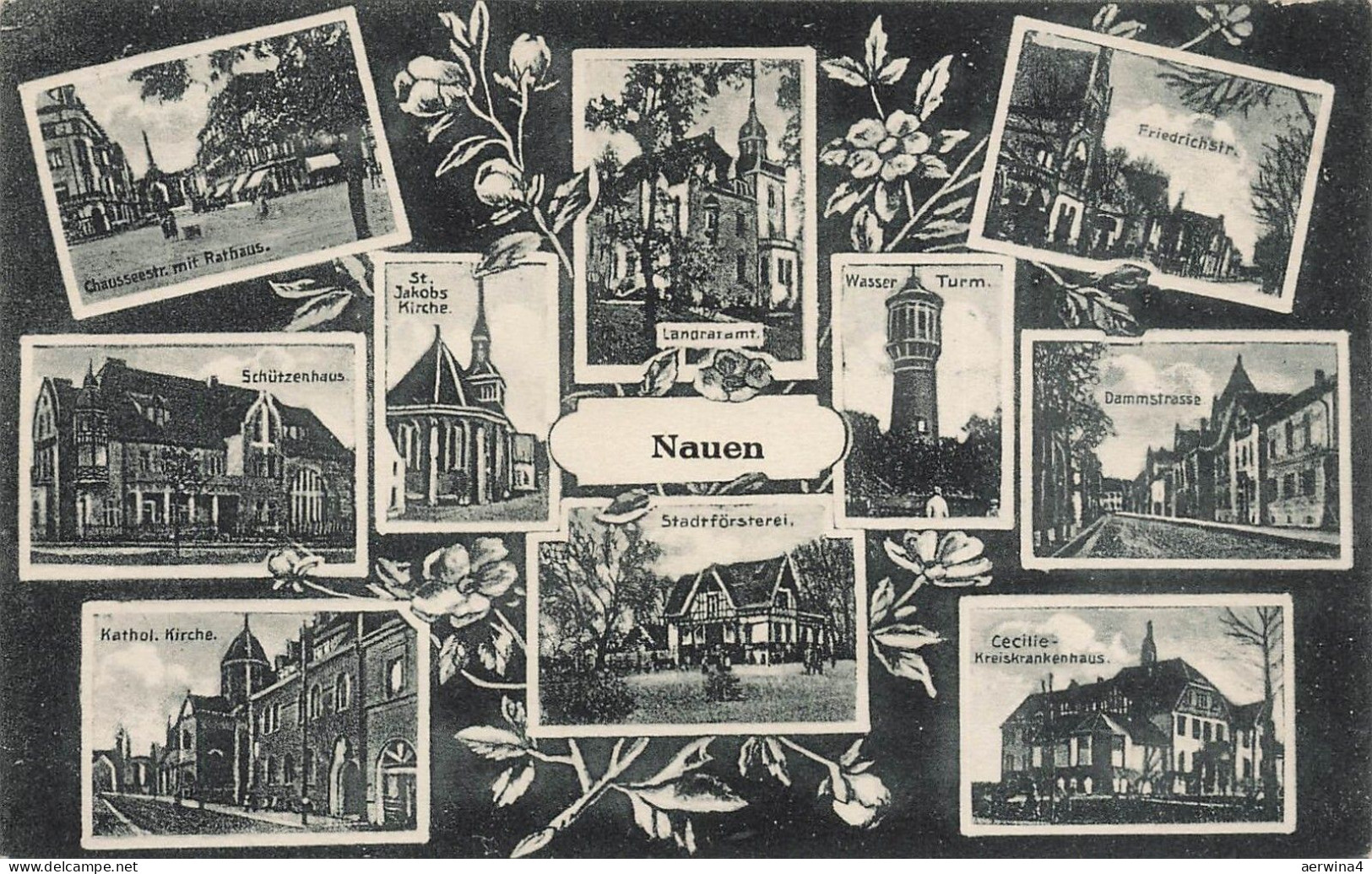 AK Nauen Schützenhaus Kirche Försterei Brandenburg 1931 gelaufen Panorama