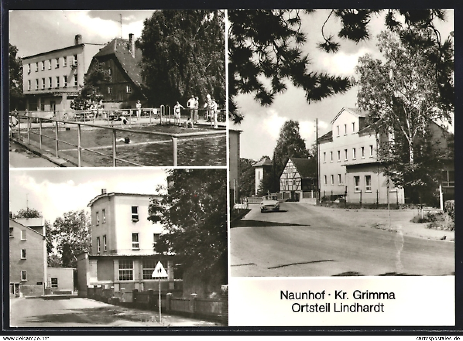 AK Naunhof-Lindhardt, Freibad, Gebäudeansichten