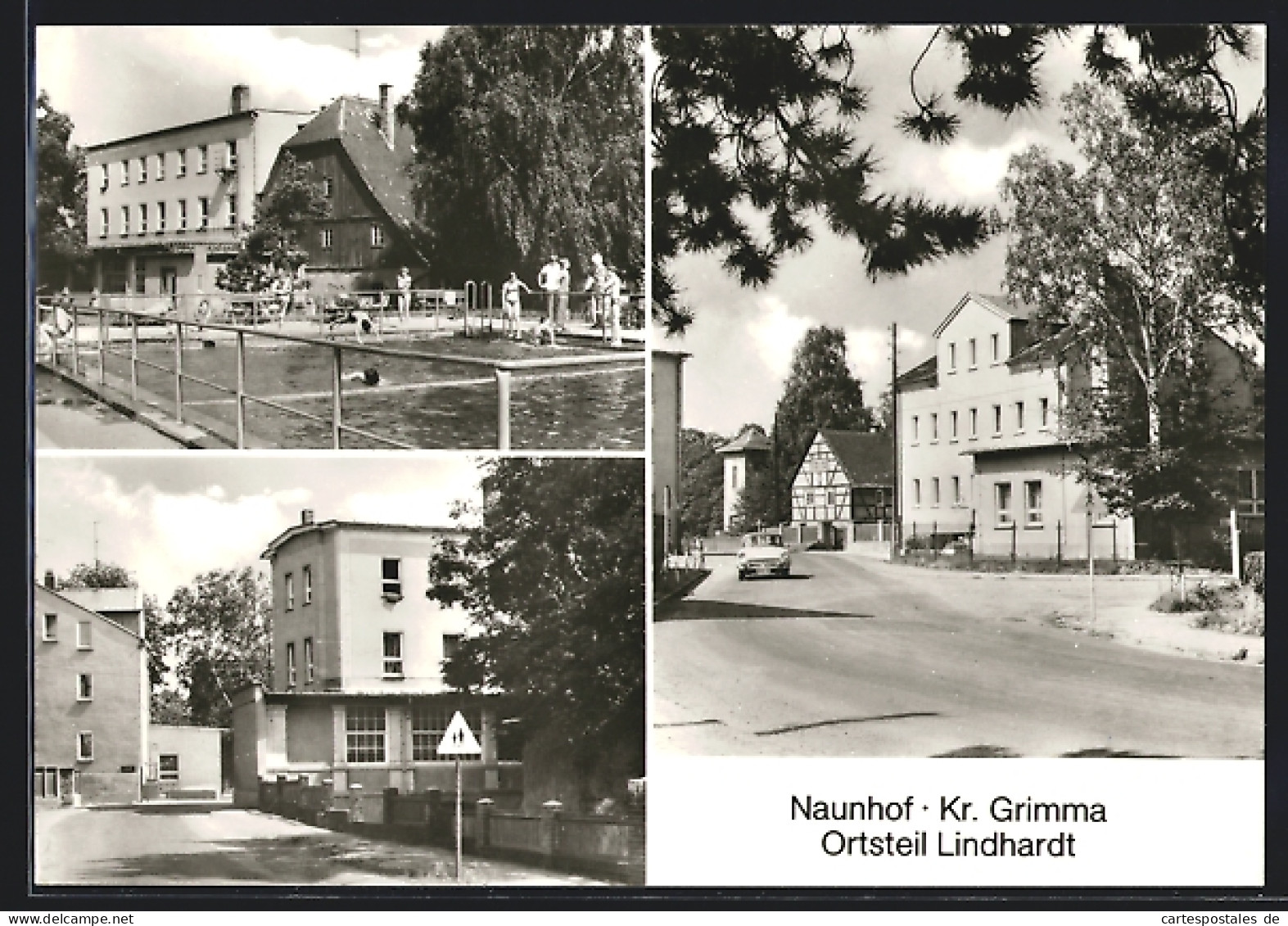AK Naunhof-Lindhardt, Strassenpartie, Ortsansicht