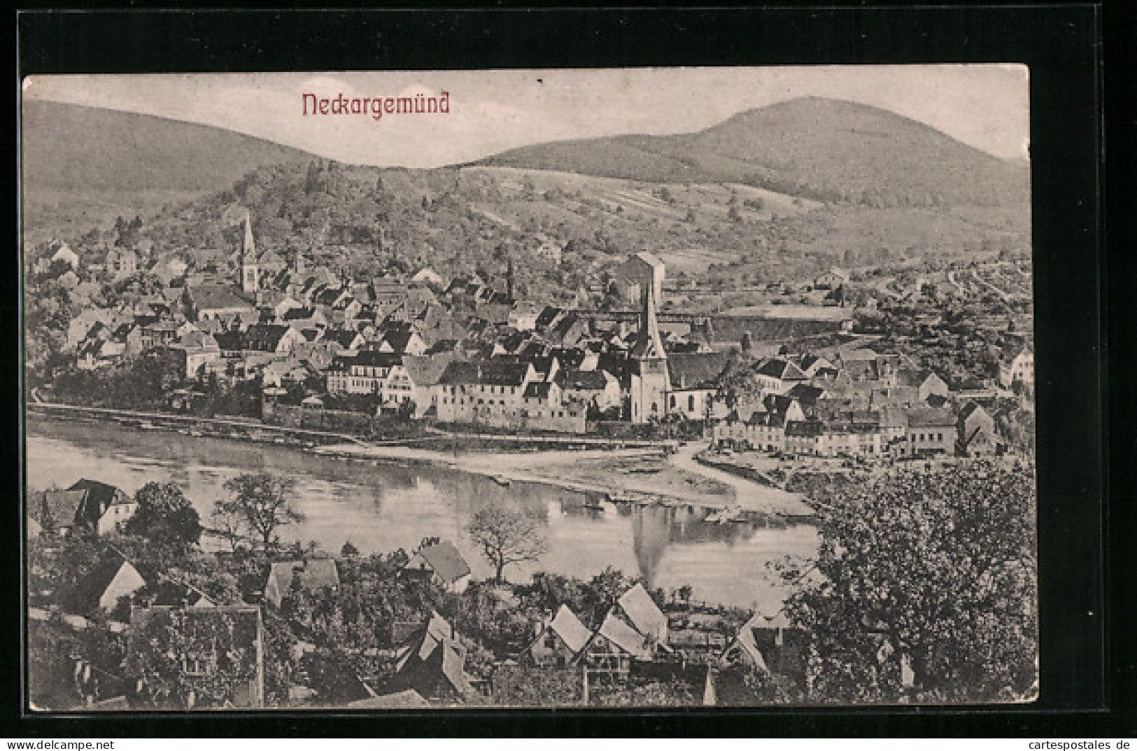 AK Neckargemünd, Ortsansicht mit Fluss