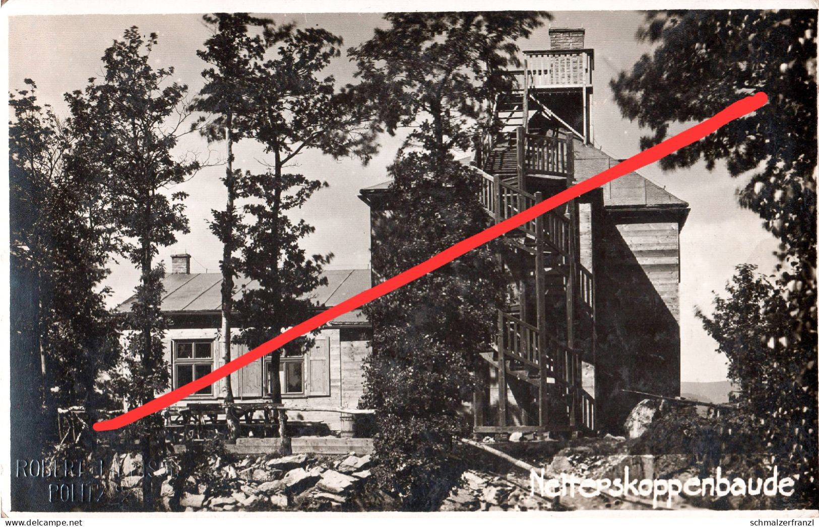 AK Netterskoppenbaude Netterskoppe Baude Gasthof a Neschwitz Hortau Hostitz Schmorda Buschmühle Tetschen Bodenbach Decin