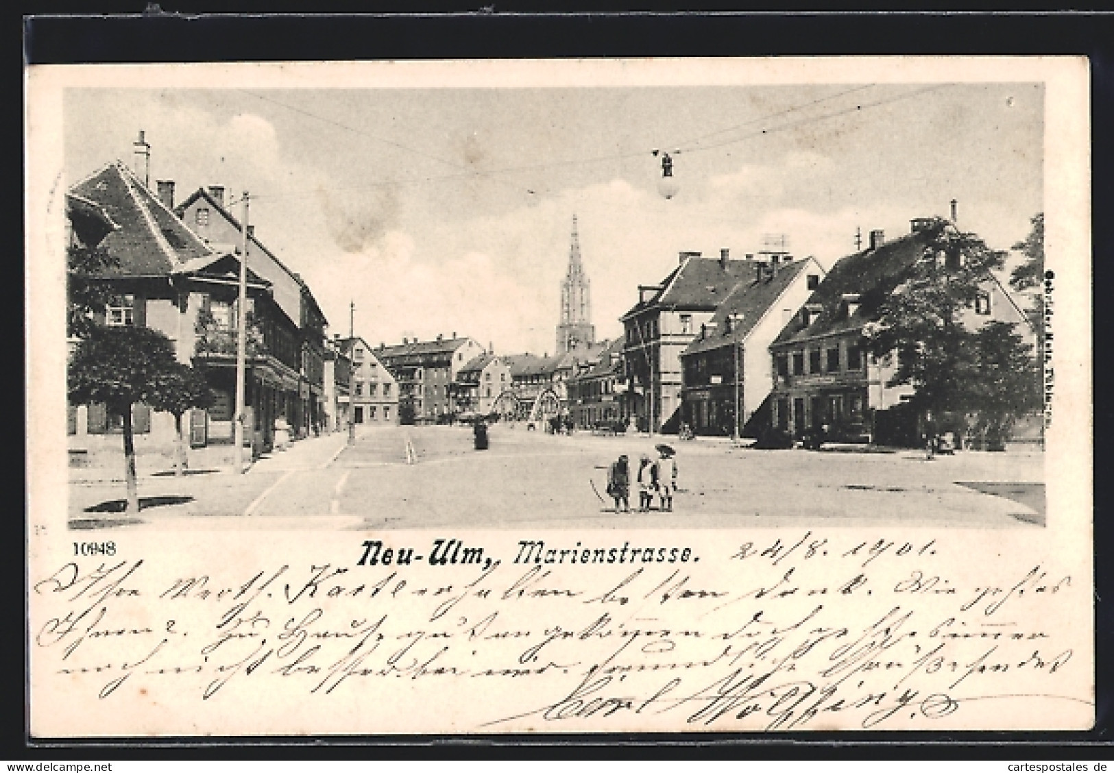 AK Neu-Ulm, Marienstrasse mit Münster