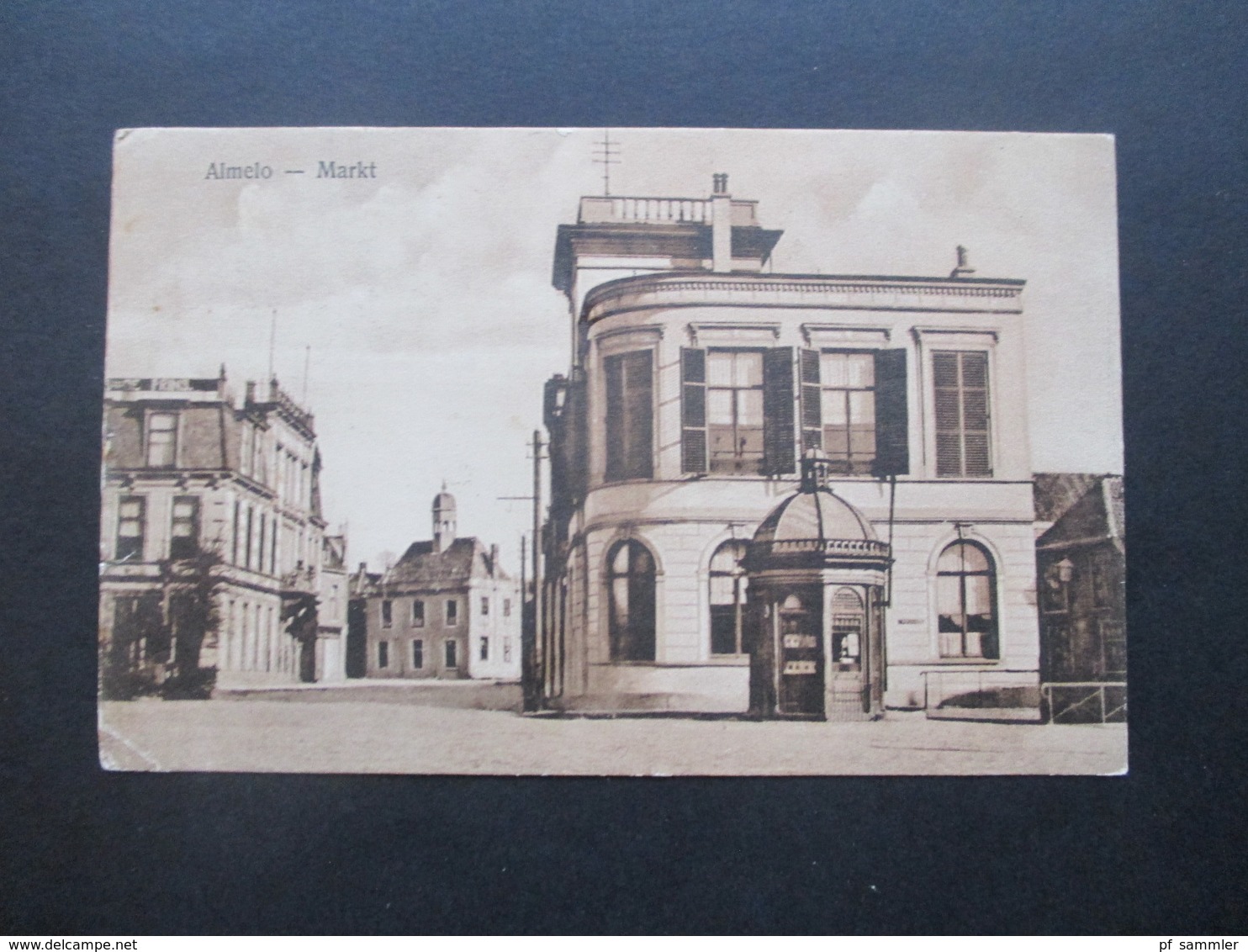 AK Niederlande 1923 Almelo Makt Stempel Rijssen nach Wien frankiert mit 4x Michel Nr. 113 MeF