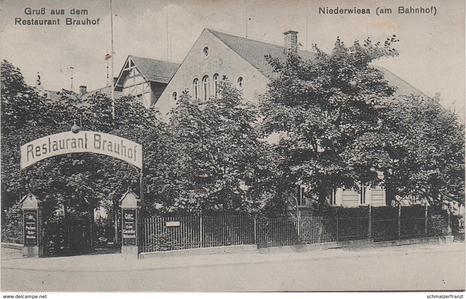 AK Niederwiesa Restaurant Gasthof Brauhof a Bahnhof Braunsdorf Lichtenwalde Altenhain Euba Flöha Ebersdorf Chemnitz
