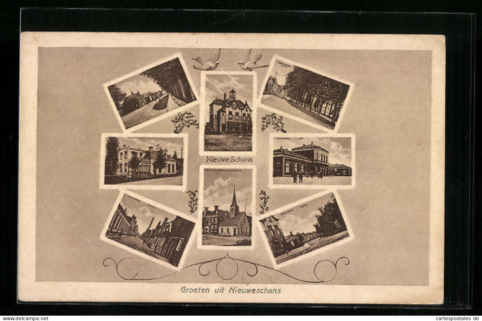 AK Nieuweschans, Ortspartie, Gebäudeansicht, Strassenpartie