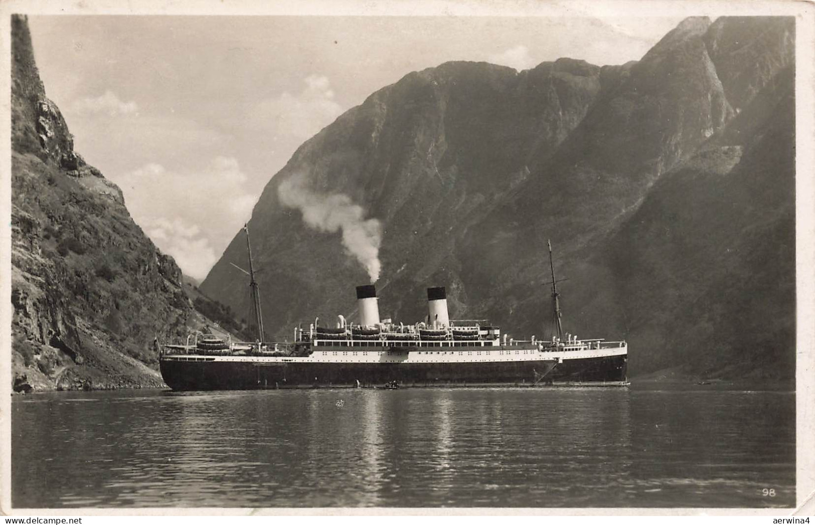 AK Norwegen in den Fjorden Monte Sarmiento Norwegen 1934 Postkarte
