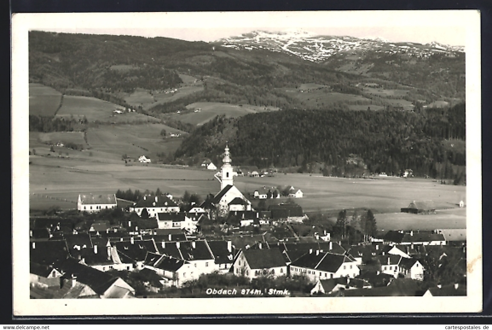 AK Obdach /Stmk., Teilansicht mit Kirche