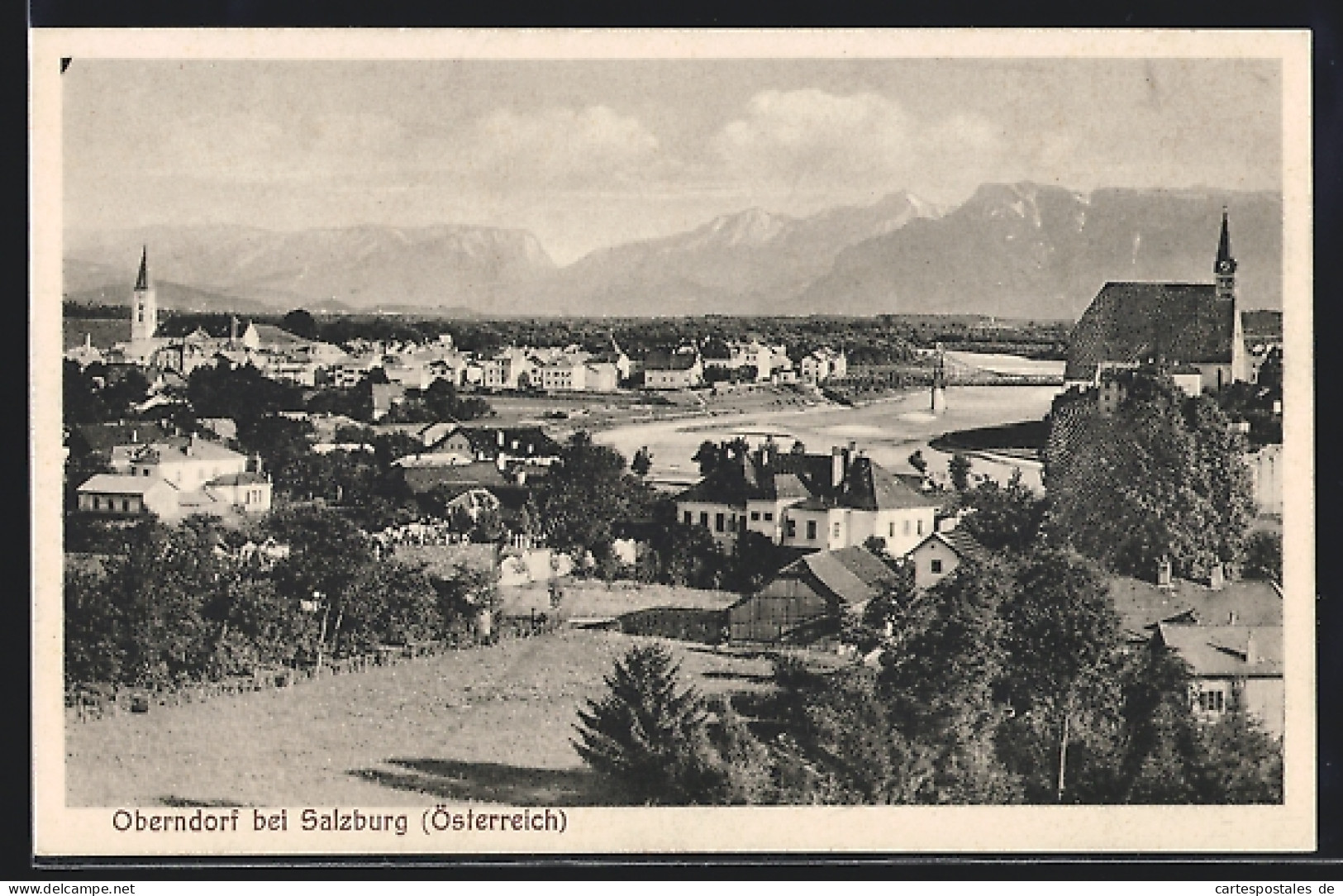 AK Oberndorf bei Salzburg, Gesamtansicht aus der Vogelschau