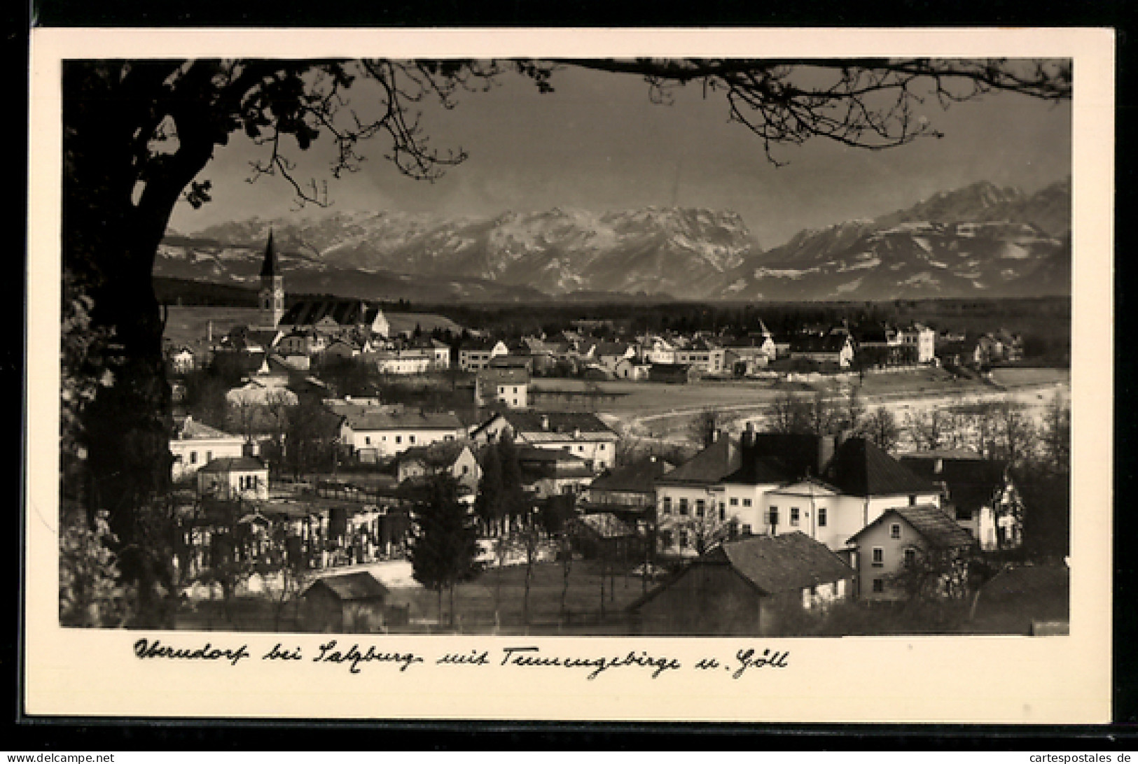 AK Oberndorf bei Salzburg, Panorama mit Tennengebirge und Göll