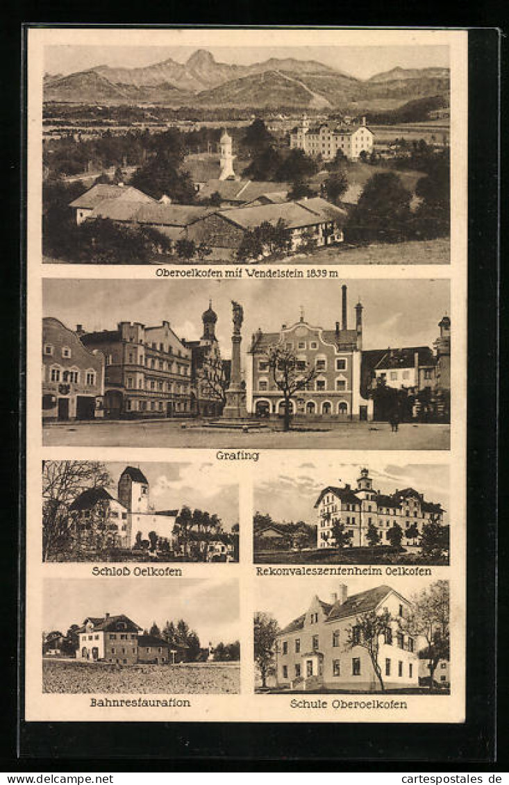 AK Oberoelkofen, Grafing, Rekonvaleszentenheim, Bahnrestaurant