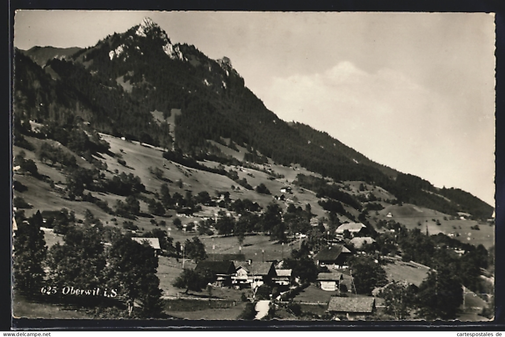 AK Oberwil im Simmental, Teilansicht in den Bergen