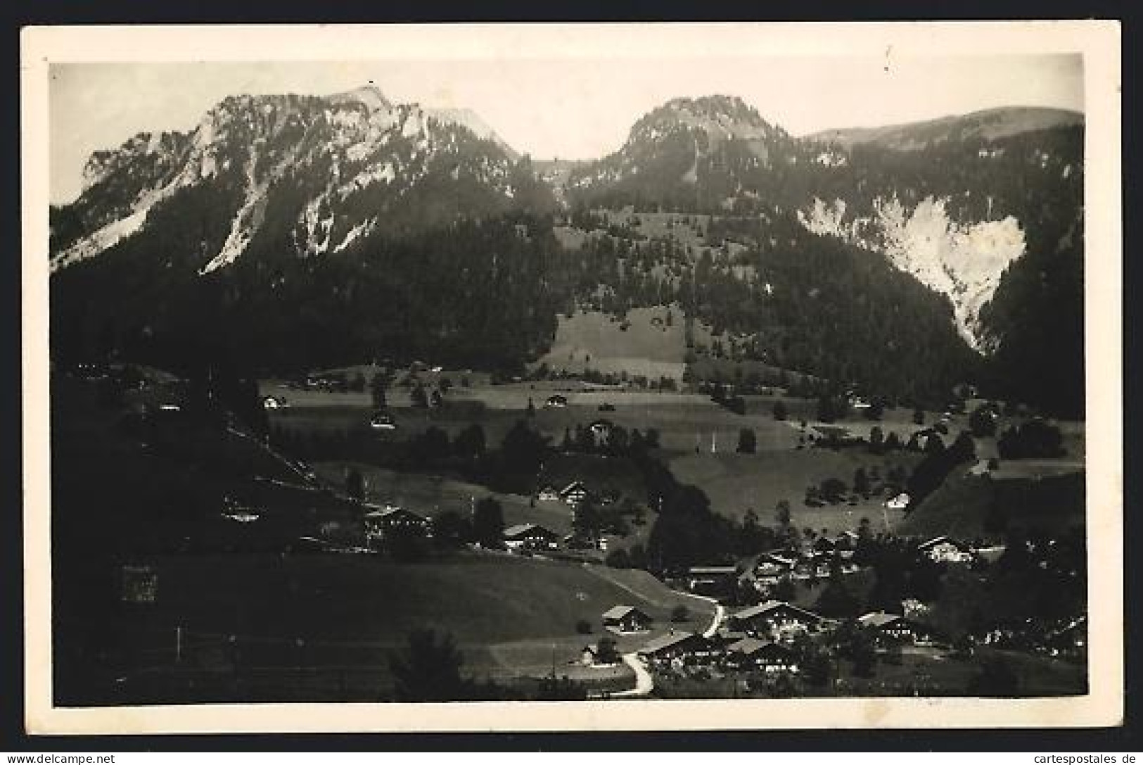 AK Oberwil im Simmental, Wüstenbach, Totalansicht aus der Vogelschau