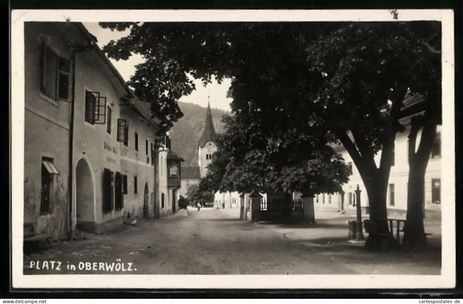 AK Oberwölz, Platz mit Blick zur Kirche