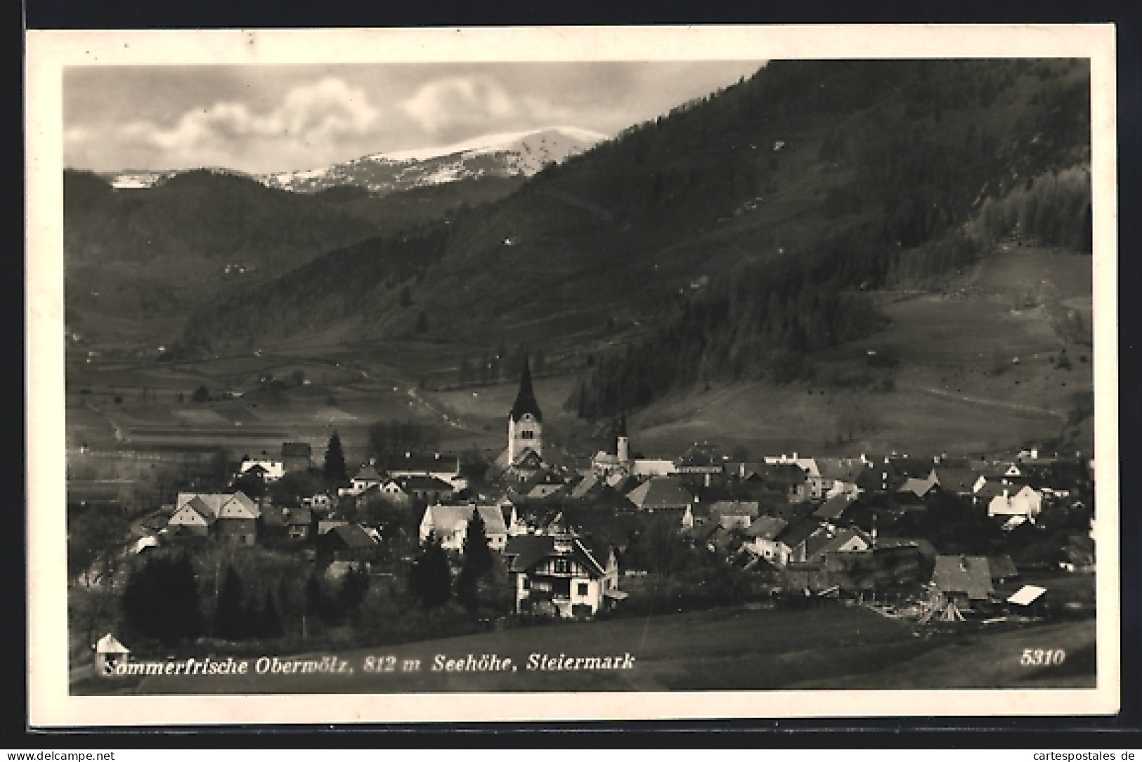 AK Oberwölz, Teilansicht mit Kirche
