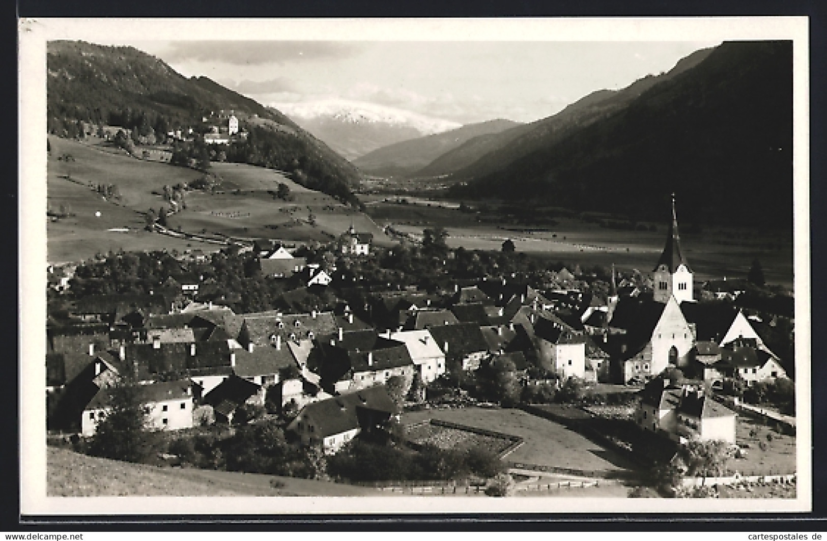 AK Oberwölz, Totalansicht aus der Vogelschau