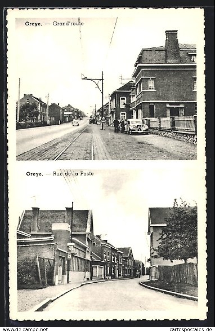 AK Oreye, Grand`route, Rue de la Poste