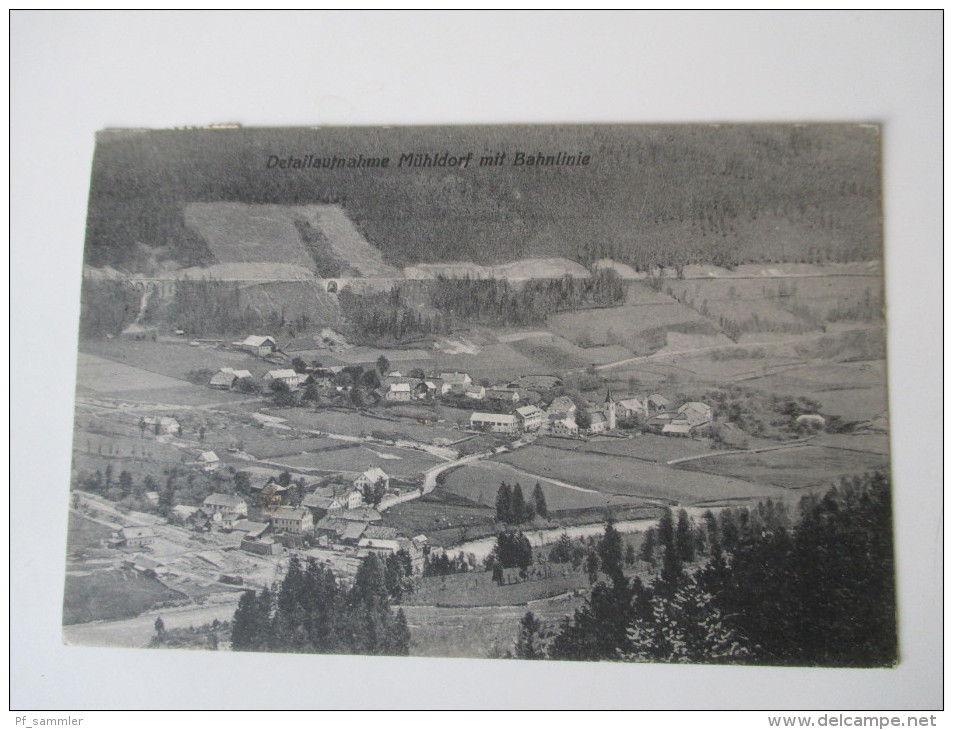 AK Österreich Detailaufnahme Mühldorf mit Bahnlinie. Kleine Gemeinde! Verlag: J. H. 23