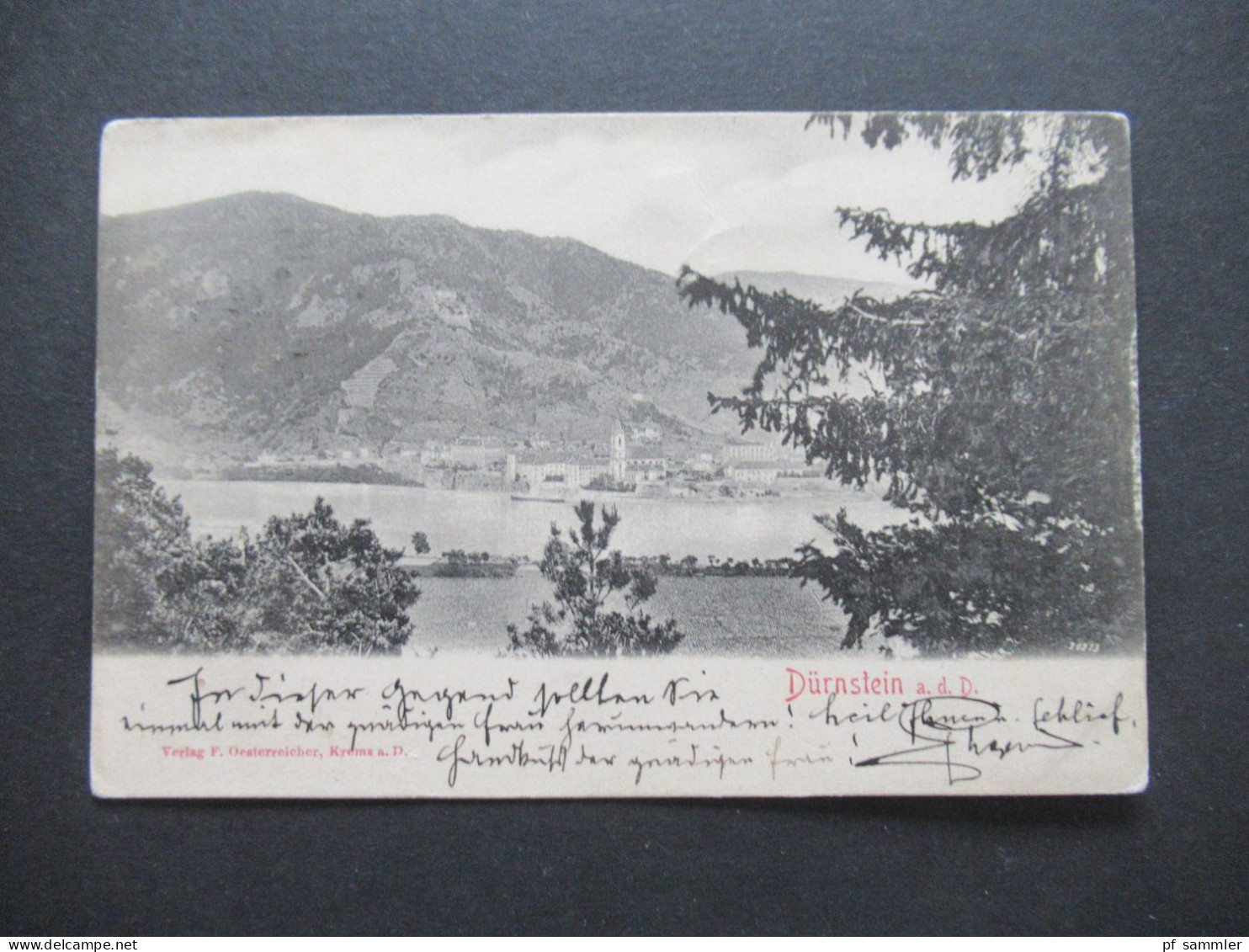 AK Österreich um 1900 Dürnstein an der Donau mit Strichstempel Krems an der Donau