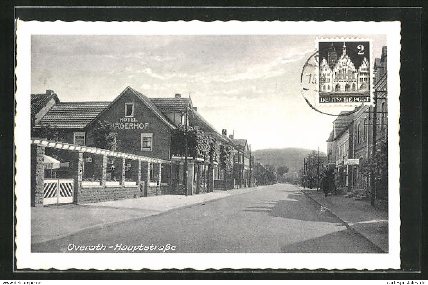 AK Overath, Hauptstrasse mit Hotel Jägerhof