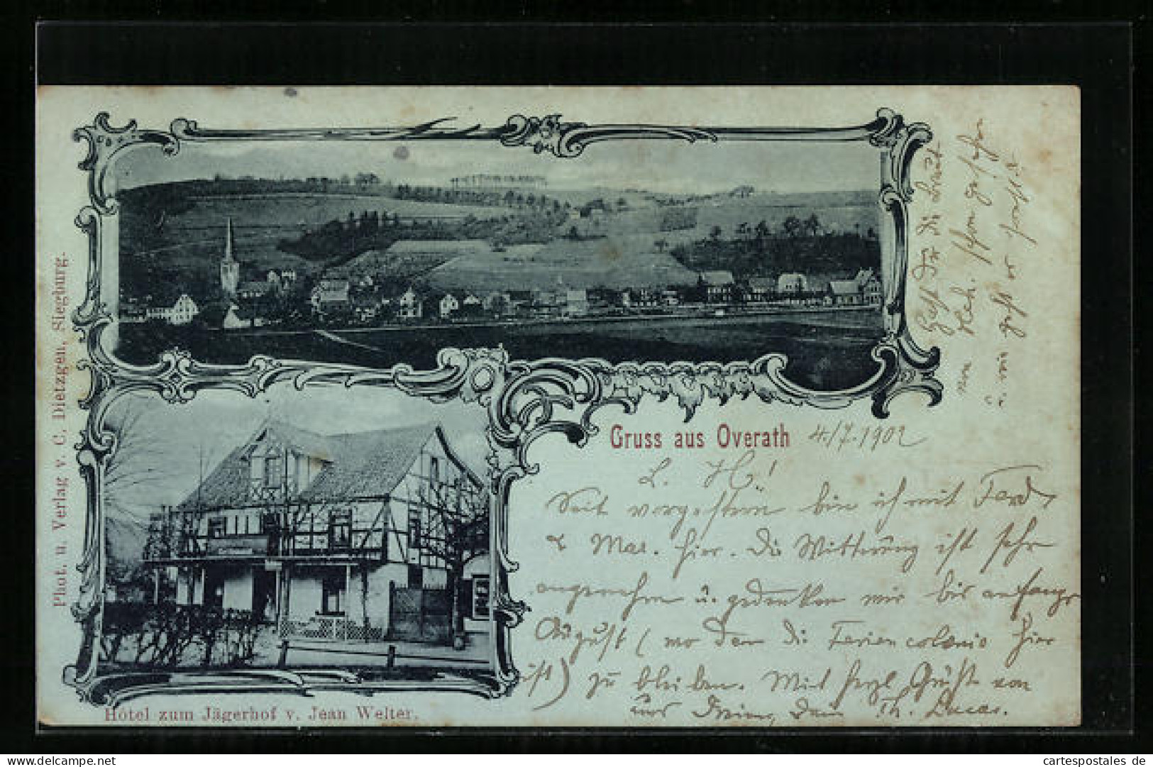 AK Overath, Hotel zum Jägerhof, Teilansicht