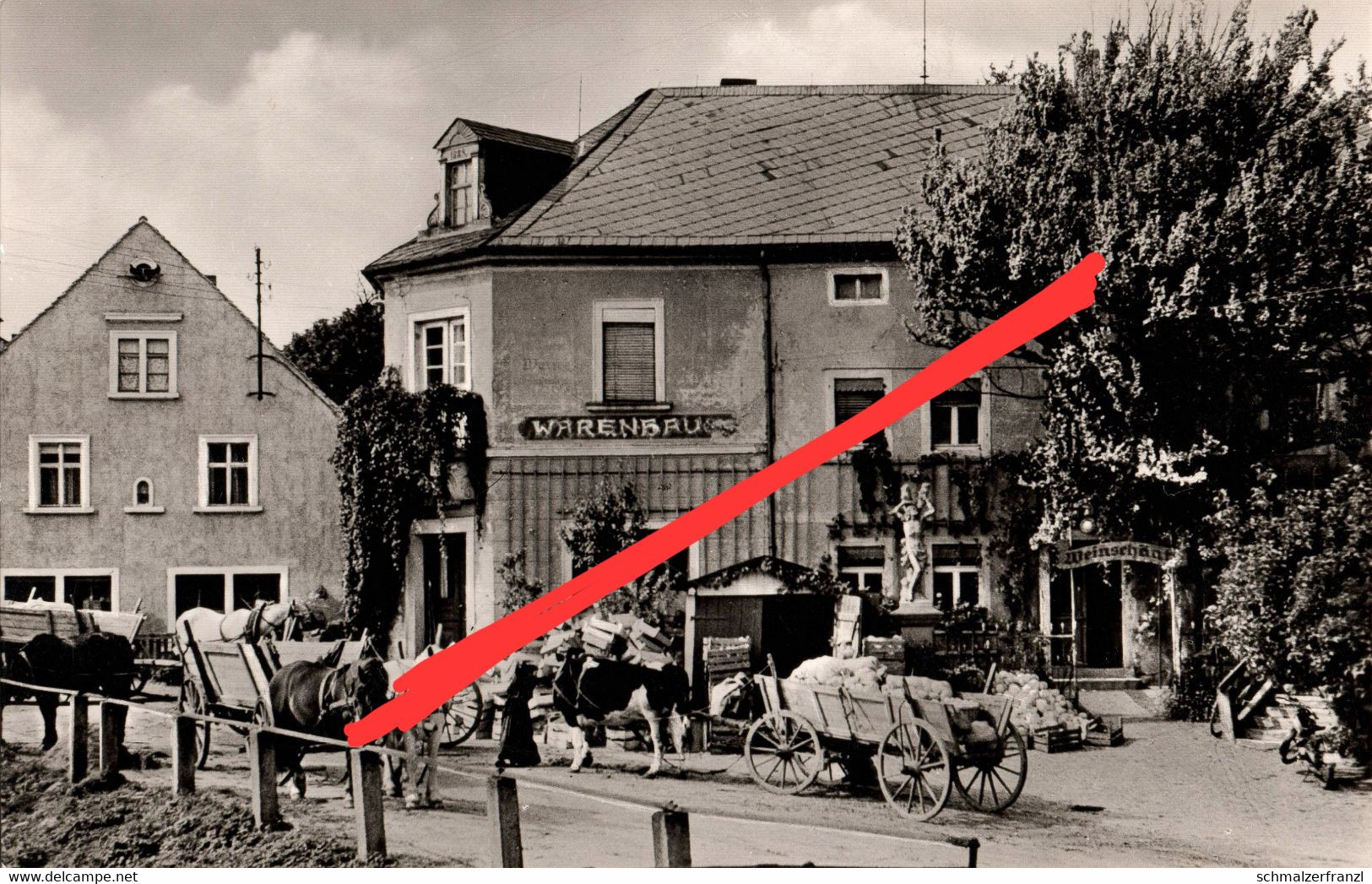 AK Panschwitz Kuckau Dorfplatz Warenhaus Gasthof Kamenz Elstra Burkau Crostwitz Räckelwitz Nebelschütz Ostro Miltitz DDR