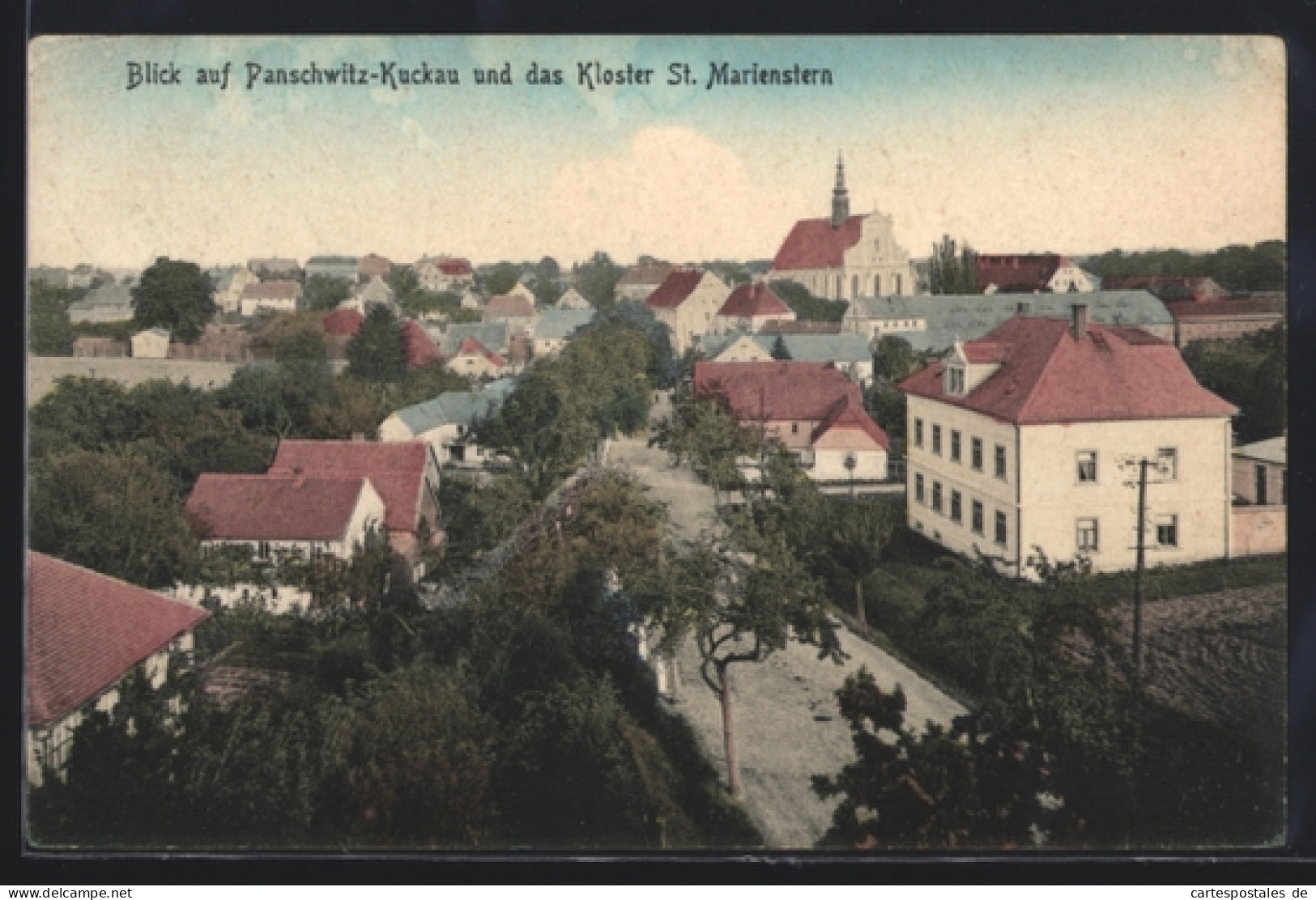 AK Panschwitz-Kuckau, Strassenpartie und Kloster St. Marienstern