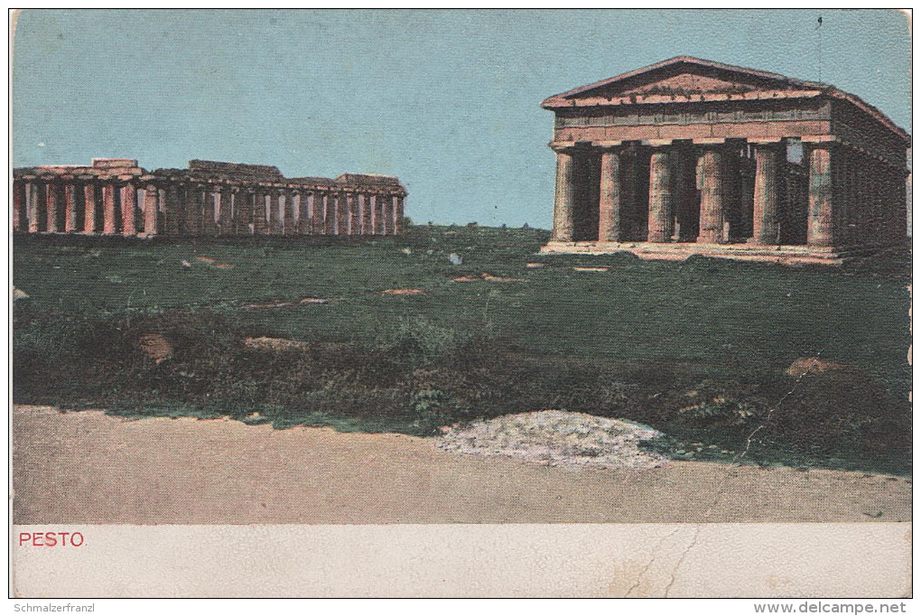 AK Pesto Paestum bei Capaccio Mattine Eboli Battipaglia Agropoli Vallo Lucania Campania Kampanien Salerno Italien Italia