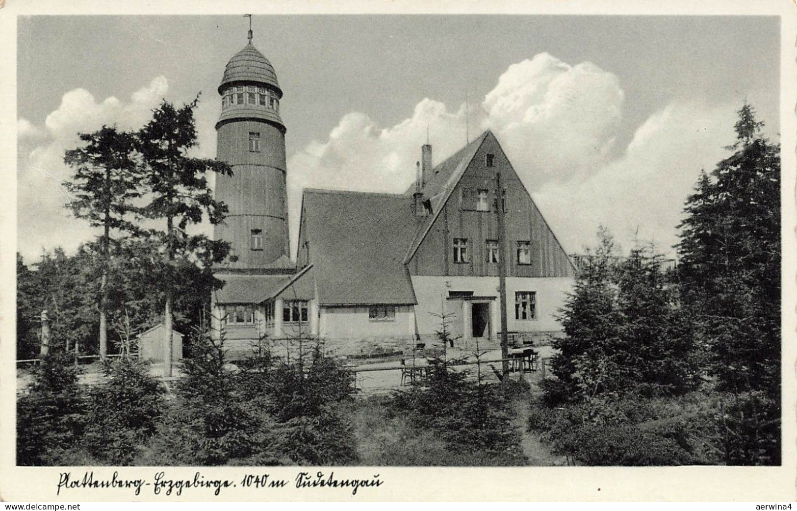 AK Plattenburg Aussichtsturm Erzgebirge Sudetengau 1941 gelaufen Postkarte