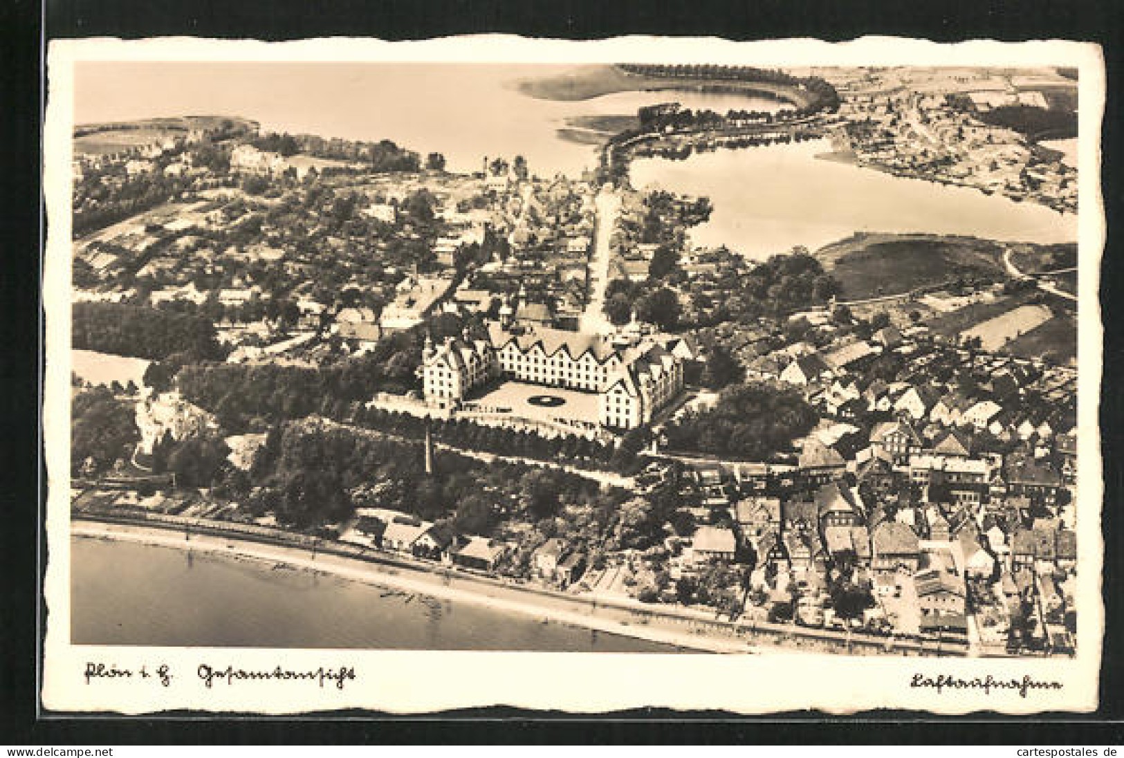 AK Plön / Holstein, Gesamtansicht, Luftaufnahme
