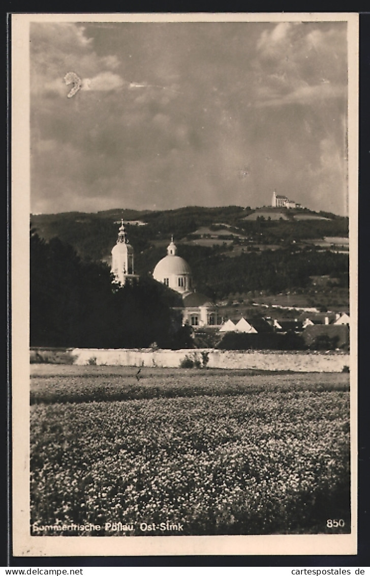 AK Pöllau, Ortsansicht im Frühling