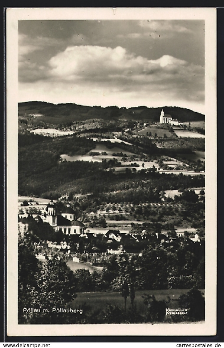 AK Pöllau, Ortsansicht mit Pöllauberg