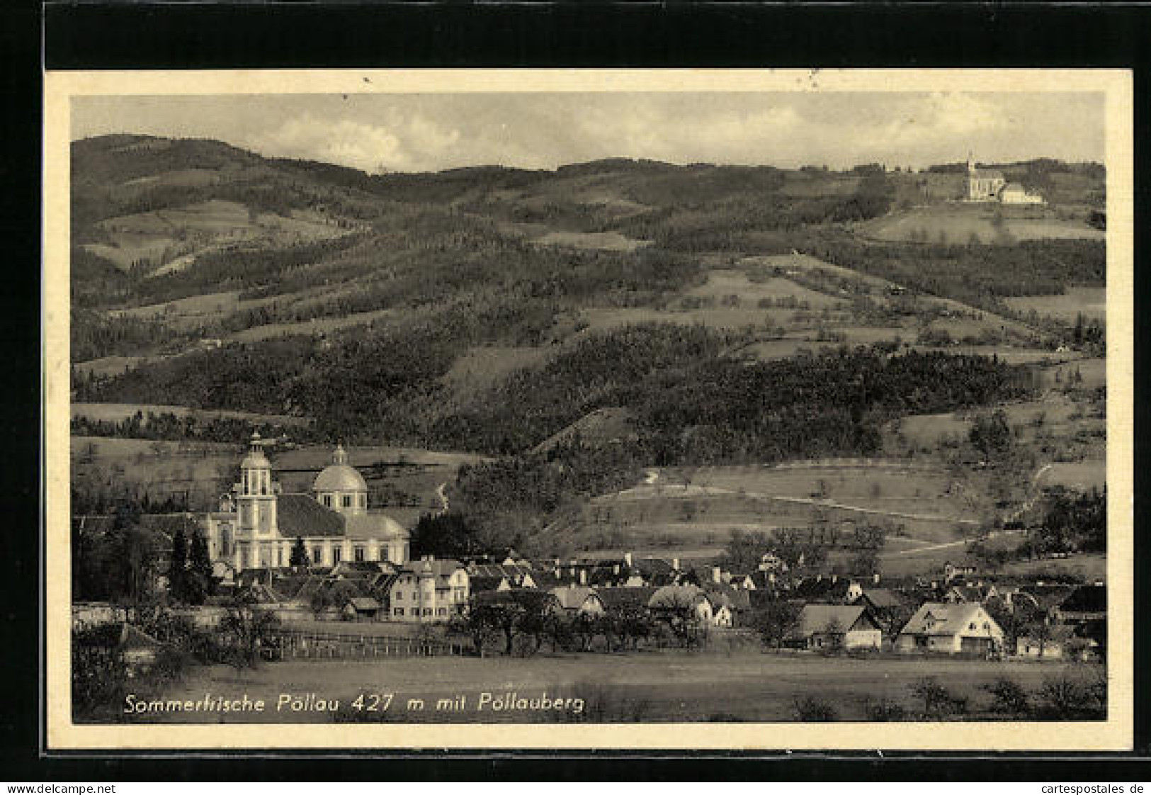 AK Pöllau, Teilansicht mit Pöllauberg