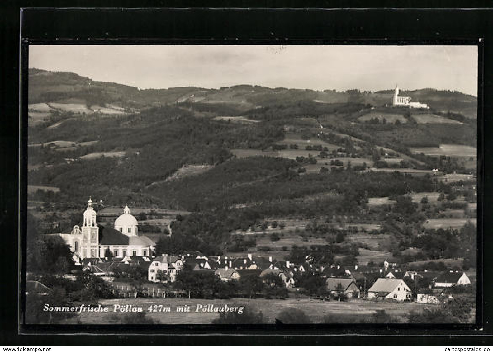 AK Pöllau, Totalansicht mit Pöllauberg