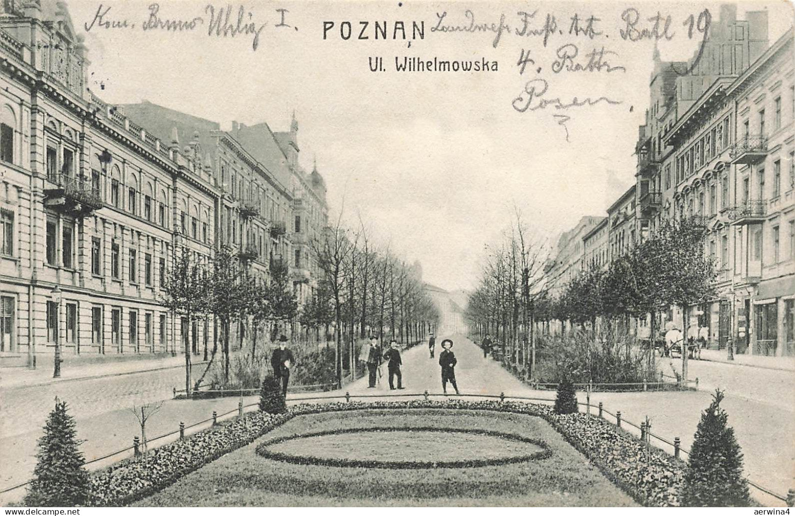 AK Posen Poznan UI. Wilhelmowksa Straßenansicht Posen 1915 Feldpostkarte