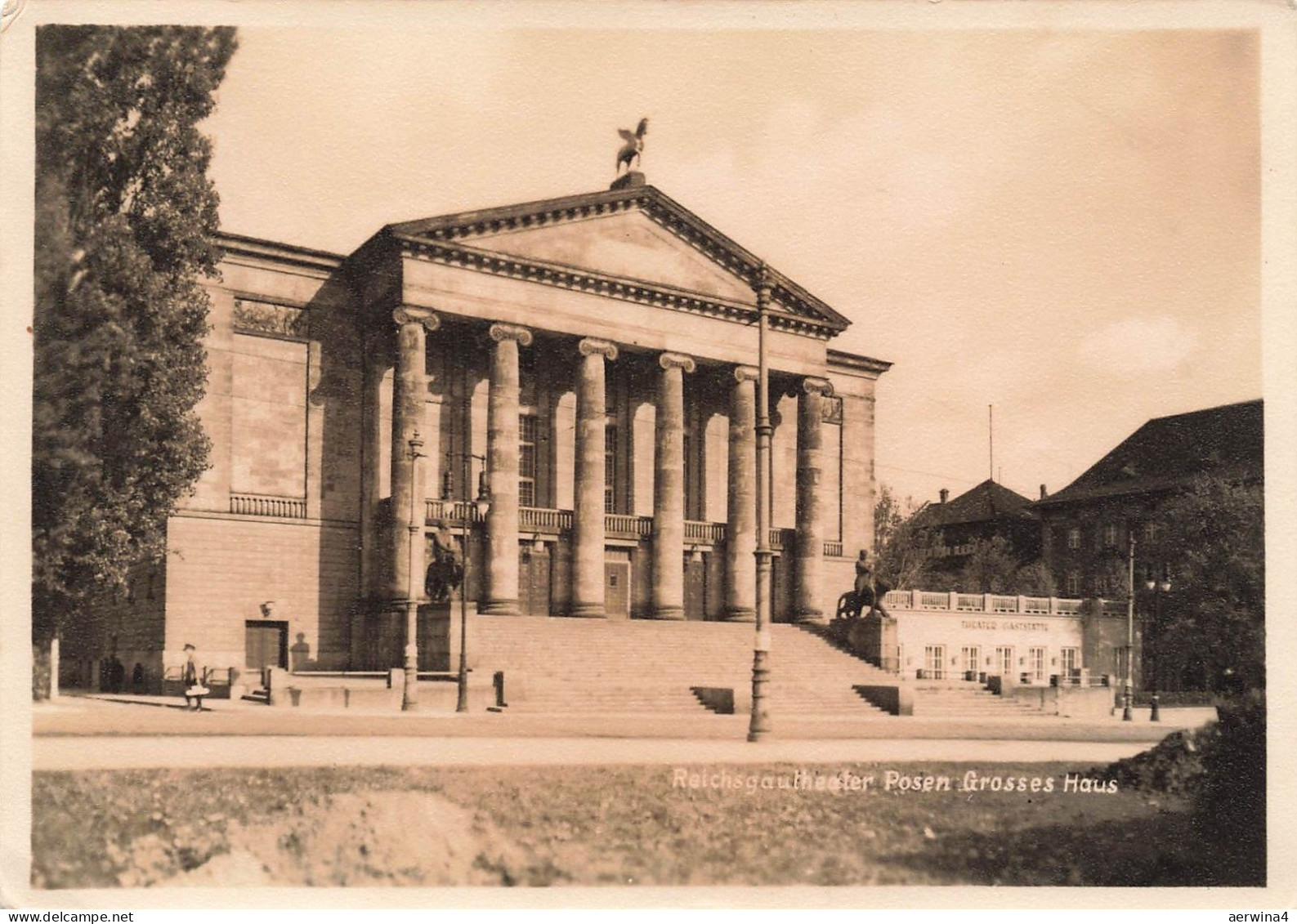 AK Posen Reichsgautheater Grosses Haus Posen 1943 gelaufen Postkarte