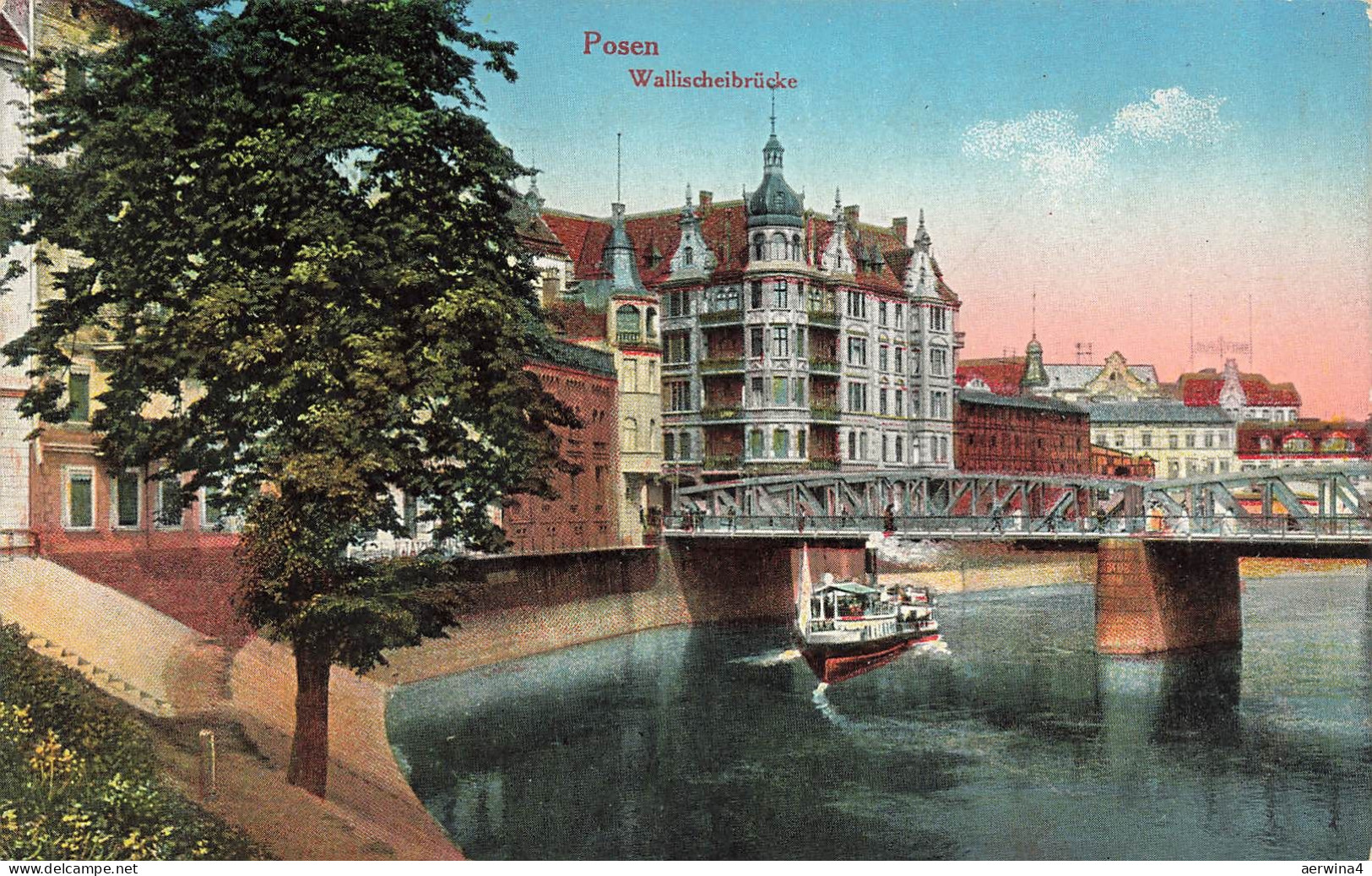 AK Posen Wallischeibrücke Passagierdampfer Posen ungelaufen Postkarte