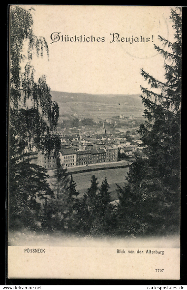 AK Pössneck, Blick von der Altenburg