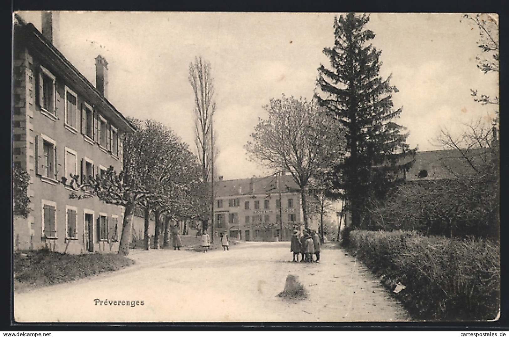 AK Préverenges, Strassenpartie mit Hotel de l`Étoile
