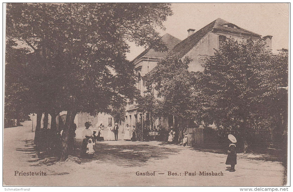 AK Priestewitz Gasthof Paul Missbach bei Grossenhain Meissen Diesbar Nünchritz Niederau Weinböhla Radebeul Riesa