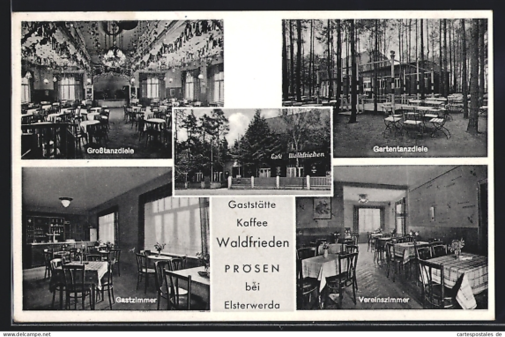 AK Prösen bei Elsterwerda, Gaststätte Kaffee Waldfrieden