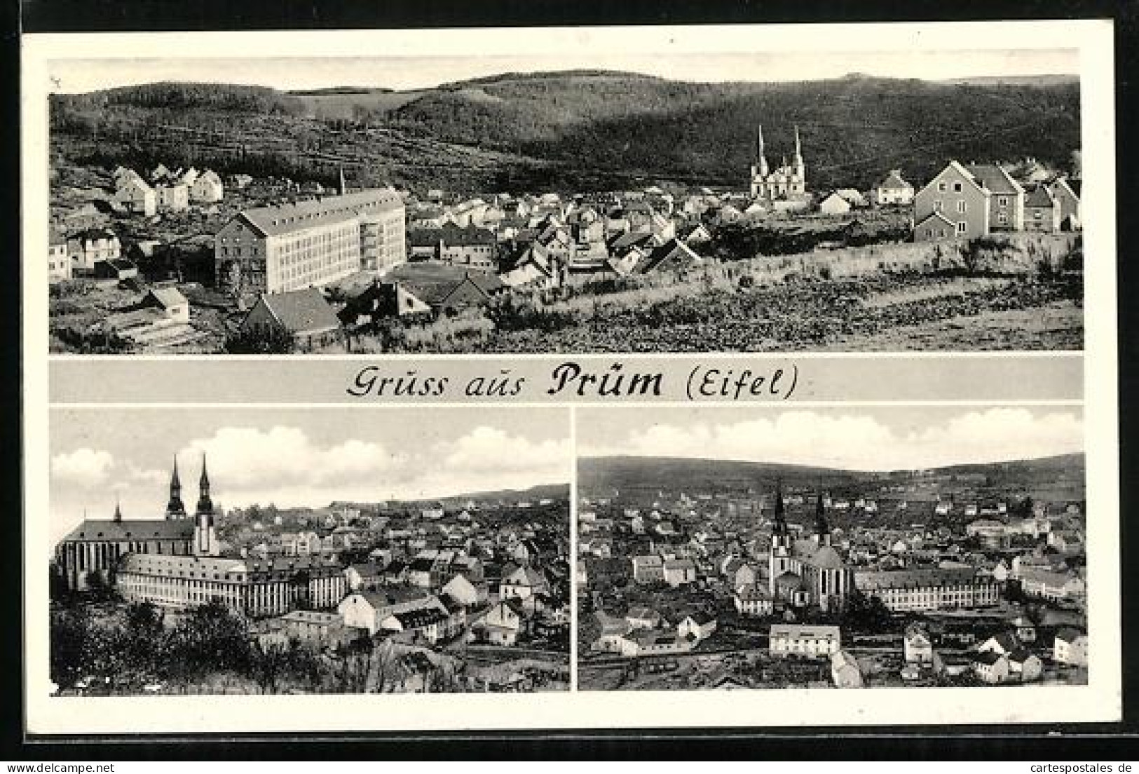 AK Prüm /Eifel, Ortsansicht mit Kirche