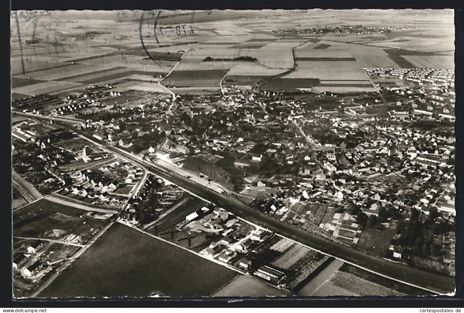 AK Pulheim, Luftbildaufnahme des Ortes