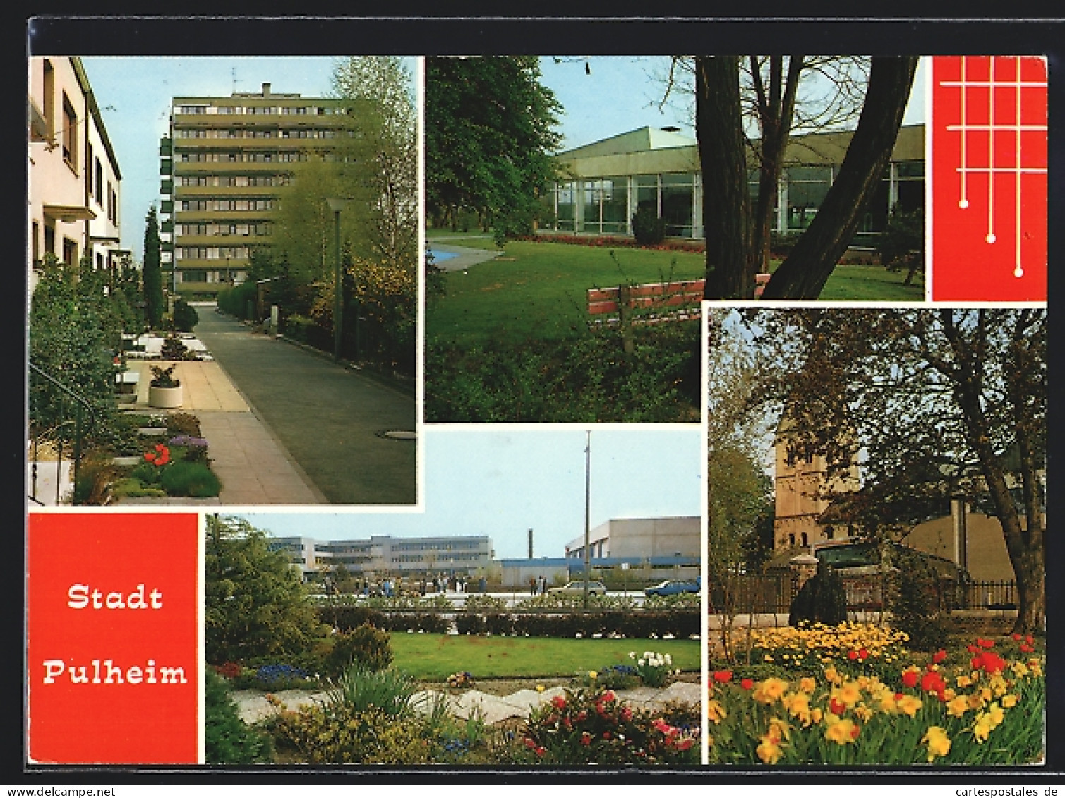 AK Pulheim, Moderne Bauten, Kirchenpartie