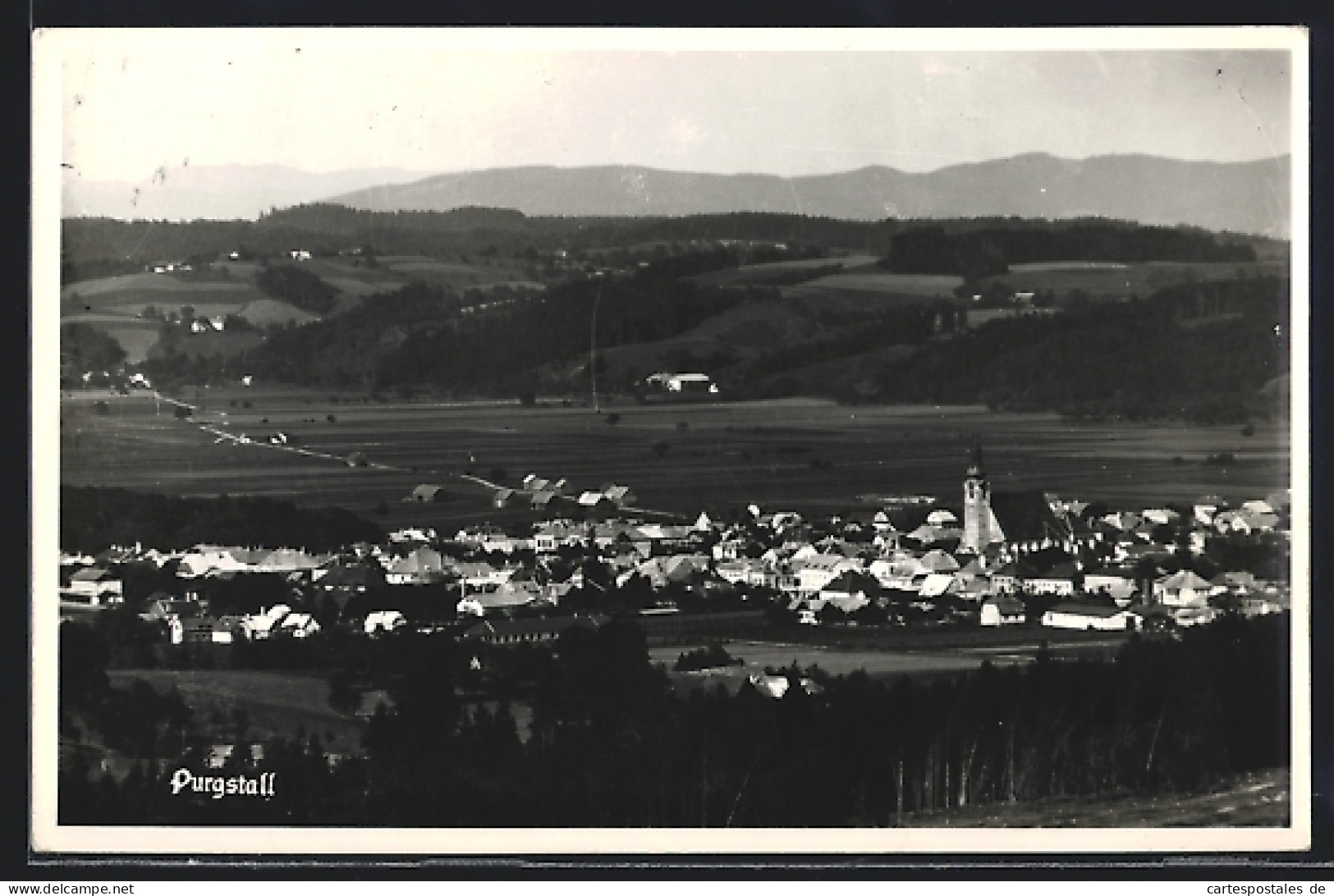AK Purgstall an der Erlauf, Gesamtansicht vom Berg aus