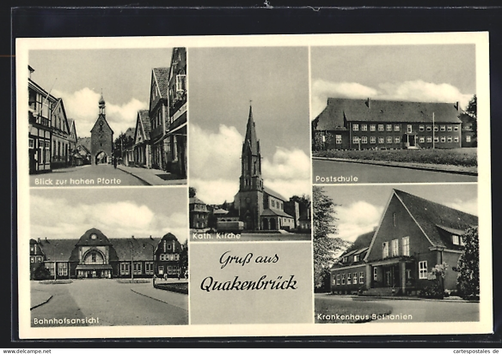 AK Quakenbrück, Bahnhof, Krankenhaus Bethanien, Postschule