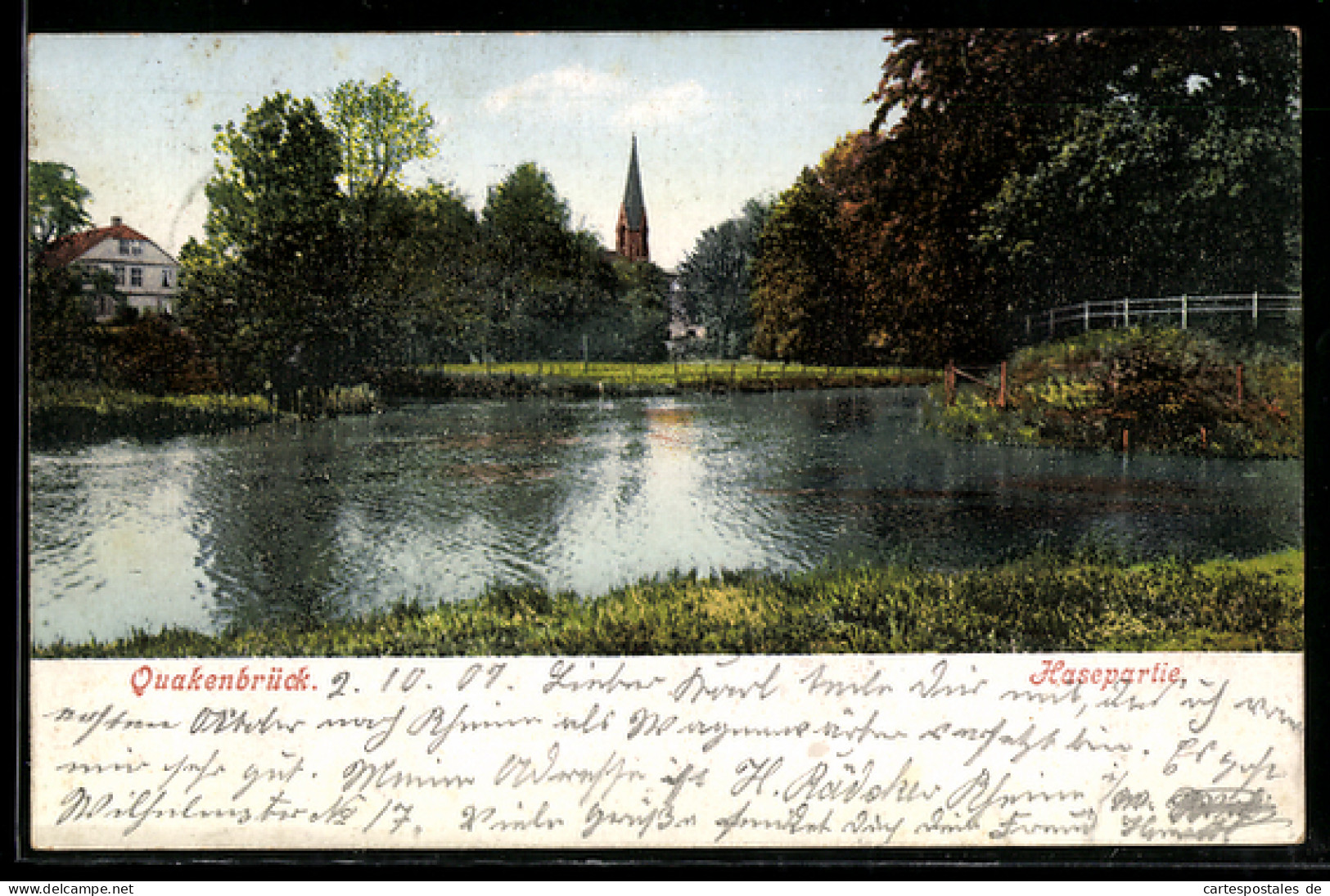 AK Quakenbrück, Hasepartie mit Kirche