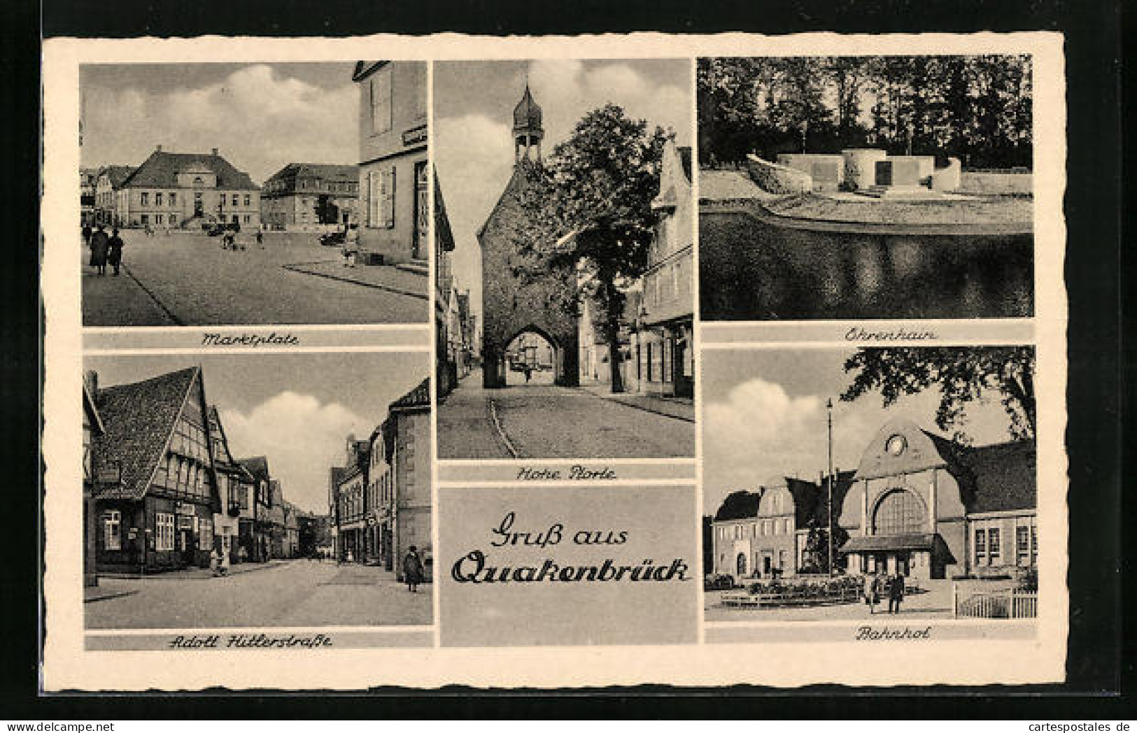 AK Quakenbrück, Marktplatz, Hohe Pforte, Bahnhof