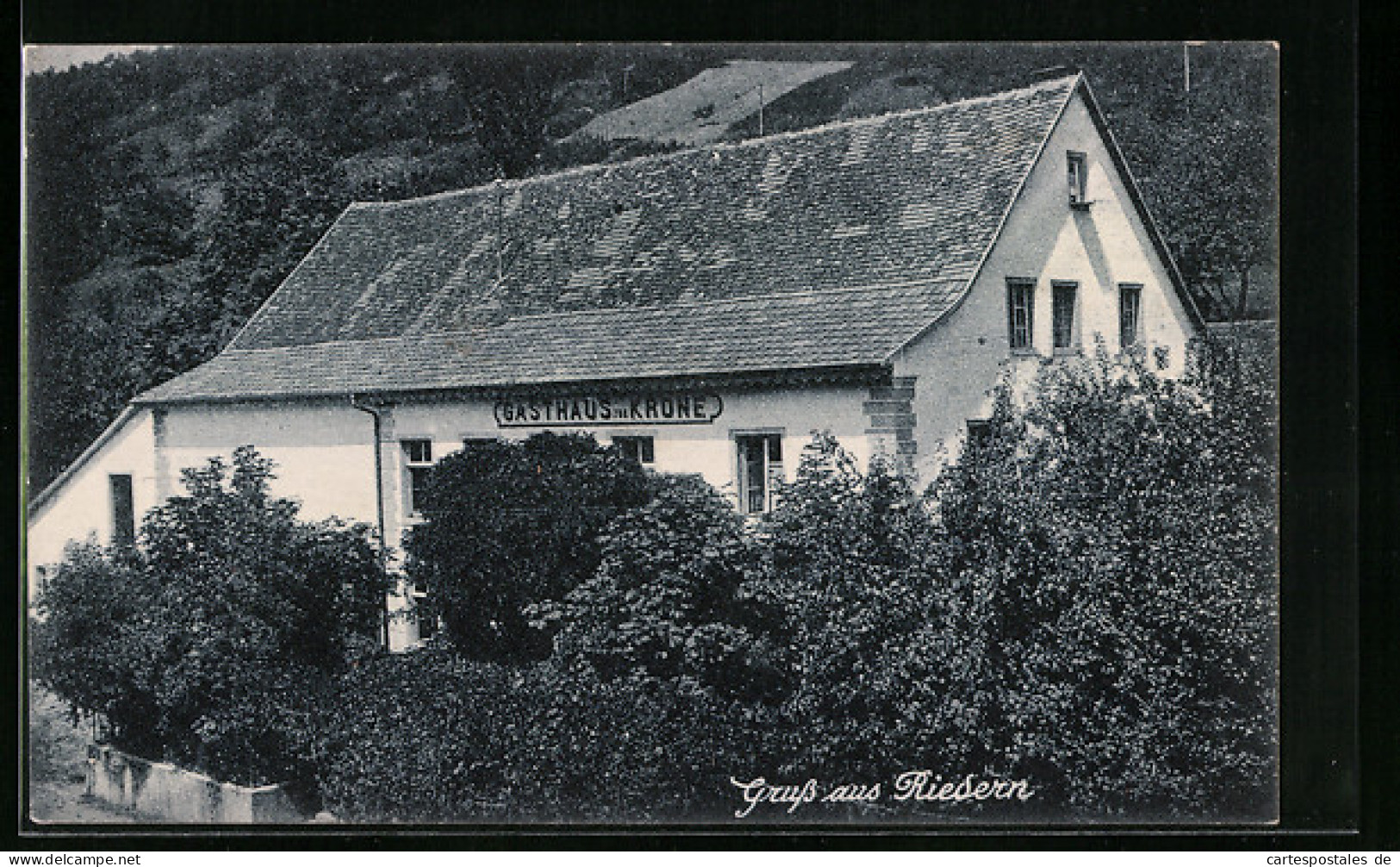 AK Riedern, Blick auf Gasthaus zur Krone